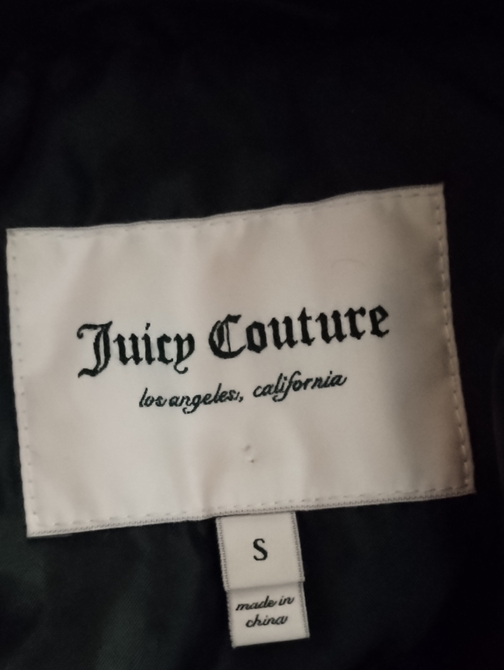 Juicy Couture Black Puffer Coat with Faux Fur Hood Trim Women's S Y2K - Picture 4 of 5